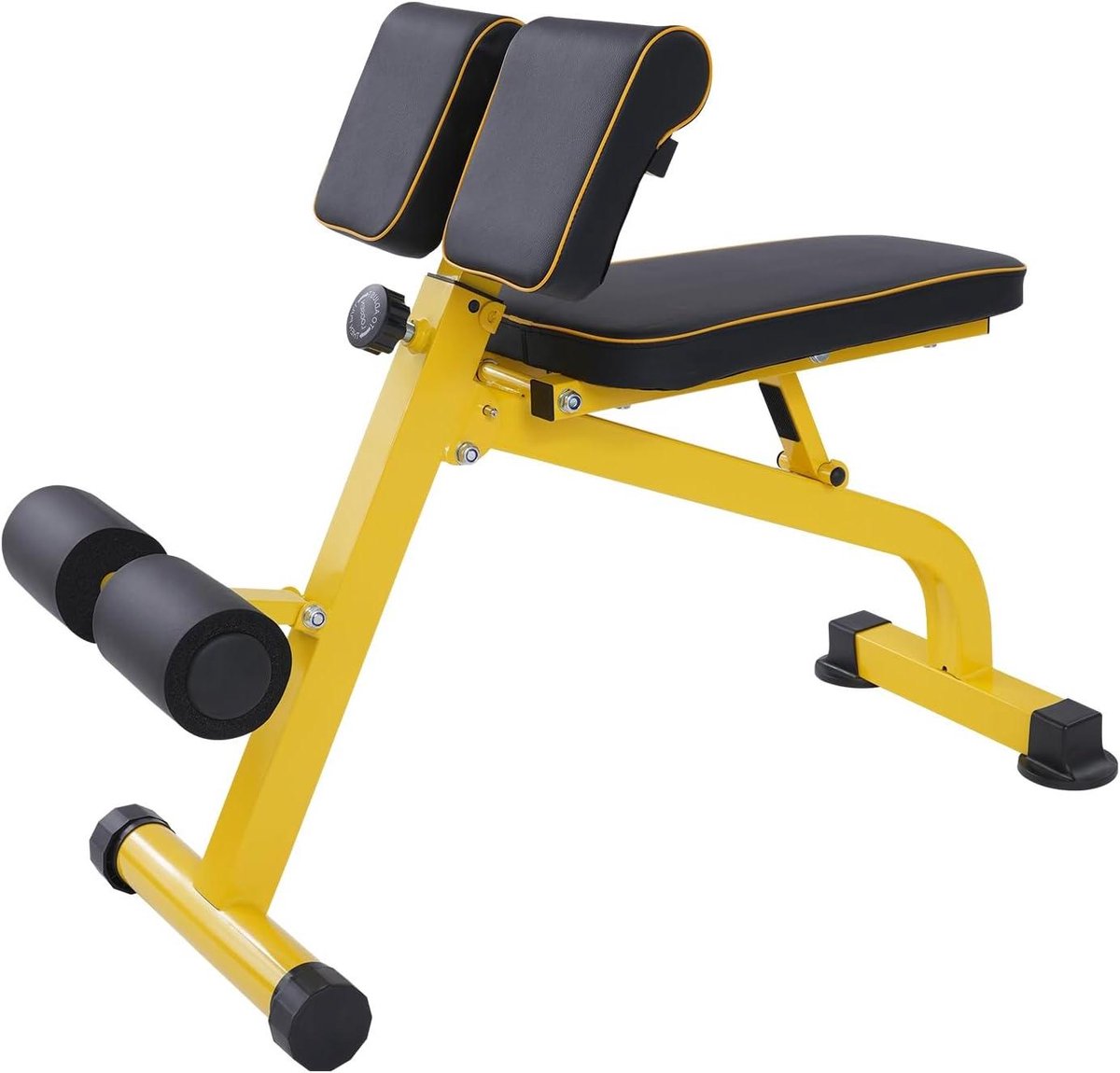 Fitnessbank - Trainingsbank Opklapbaar - Full body workout - Verstelbaar Bicepsboard - 300 kg Belasting - Zwart Geel