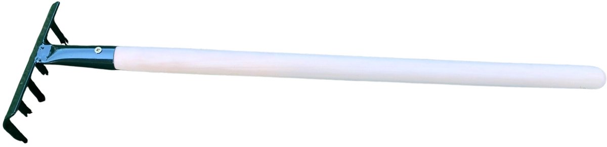 Dutchlander Tuinharkje - 6 tanden - metaal dennengroen - essenhouten handvat - 550 mm