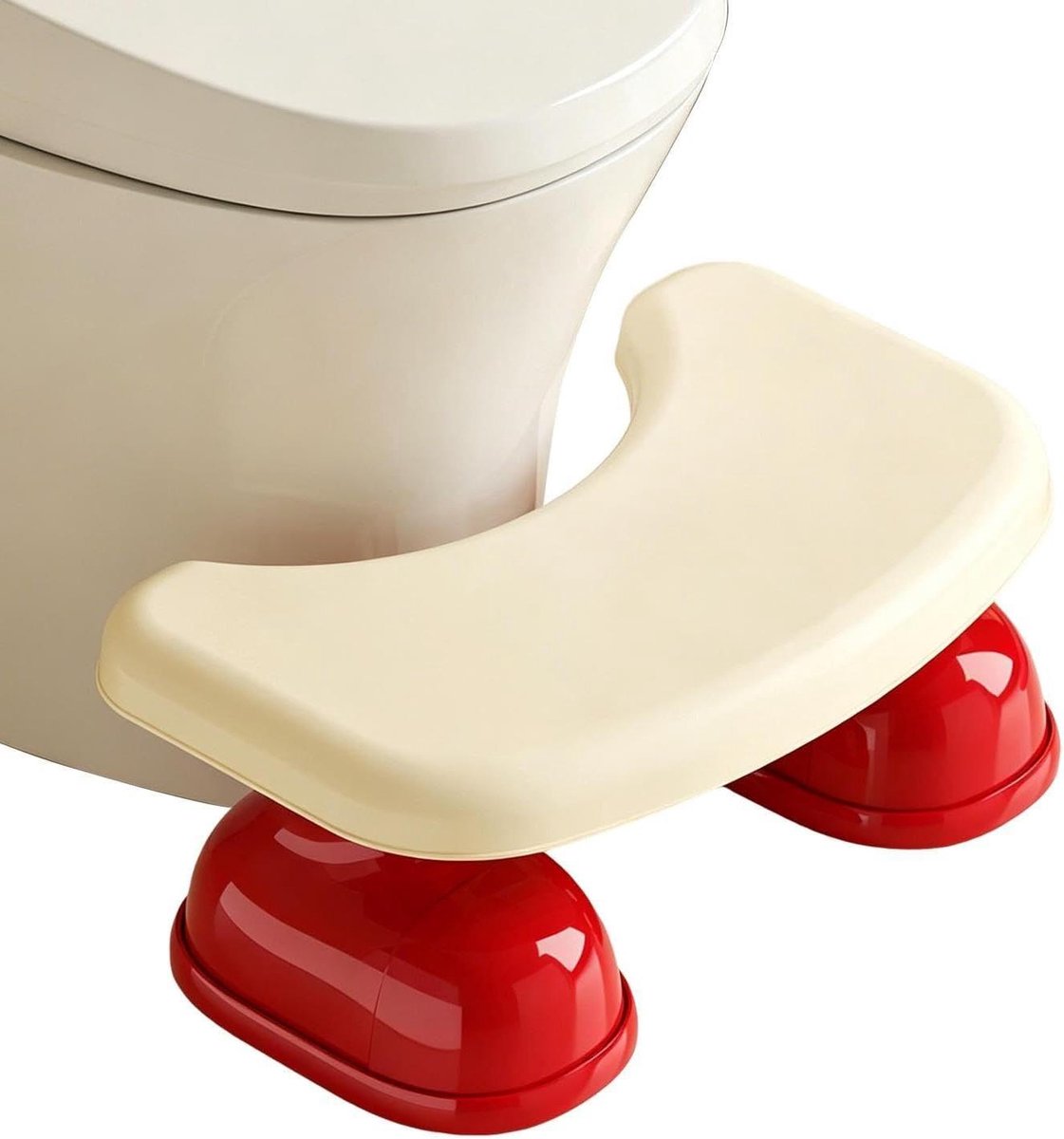 Badkruk voor Poepen - Potverhoger Kruk - Natuurlijk Zitten - Ergonomisch Kantelvast - 39.5x25x16.5cm - Rood