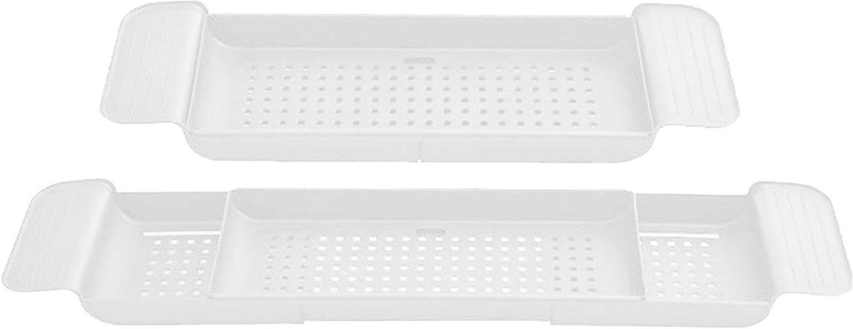 Badplank - Badtafel Badrek - Ontspannen in Bad - Verstelbaar Telescopisch - 55-78 cm - Wit