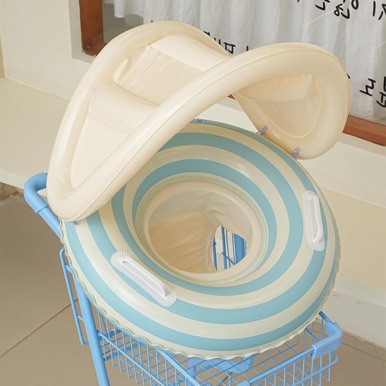 Baby Zwembad Float - Peuter Zwemstoel - Buiten Spelen - Met Zonnescherm Luifel - 56x54x14 cm - Blauw — afbeelding 4