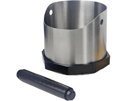 Espresso Knockbox - Koffiedikbak - Espresso Bereiden - Antislip Basis - 750ml - Zilver