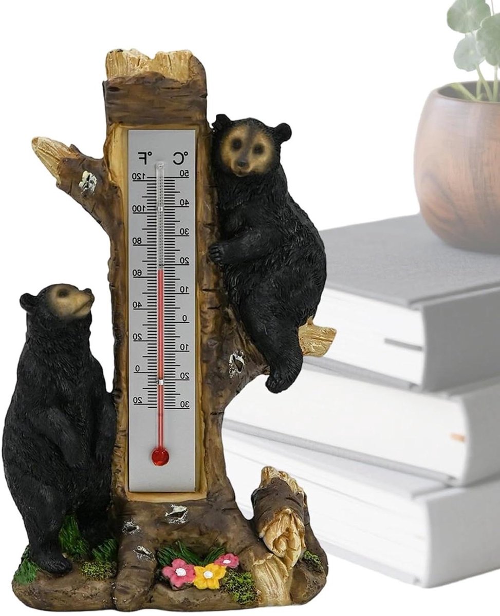 Buitenthermometer Beer - Tuinthermometer Weerstation - Temperatuur Meten - Dubbele Schaal - 27 cm - Uniek