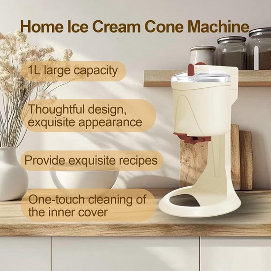 Soft Serve IJsmachine - Yoghurt Maker Sorter - Desserts Maken - Dubbele Blender - 1000 ml - Wit — afbeelding 2
