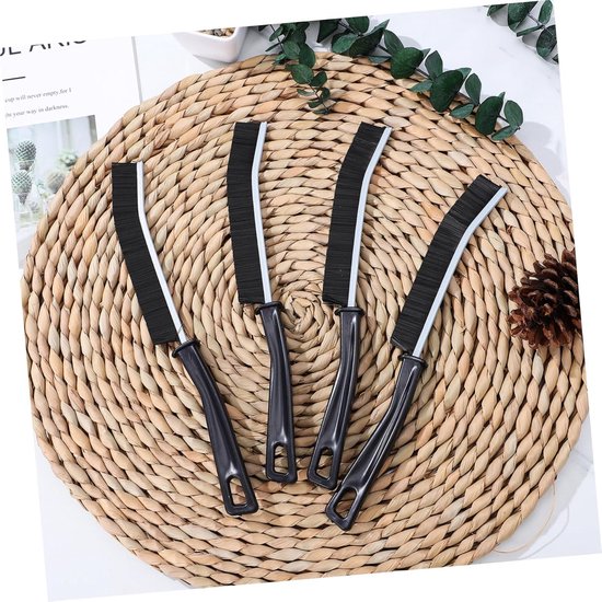 Multifunctionele Voegenborstels - Kierenborstels Reinigingsborstels - Schoonmaken Moeilijke Hoeken - Ergonomische Grip Ophanggat - 23cm Lengte - Zwart — afbeelding 5