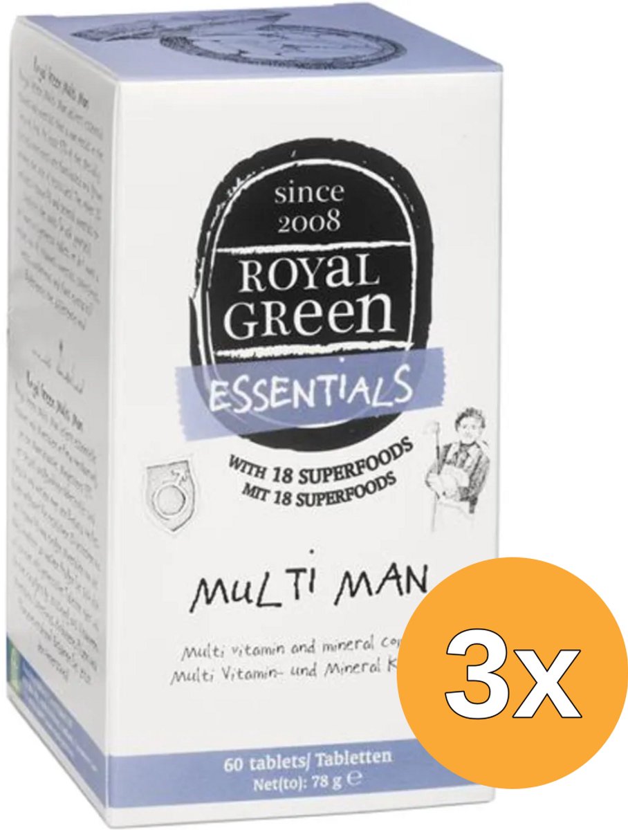 3x Royal Green Multi man (60 tabletten)