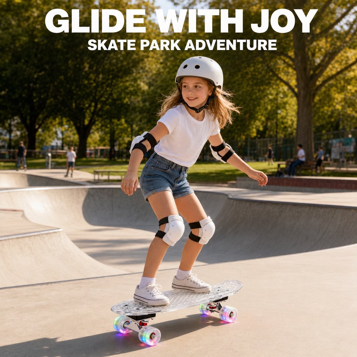 Suotu Skateboard met LED Lichtgevend Dek & Wielen - ABEC-9 - Skateboard Meisjes/jongens – Skateboard Volwassenen - Transparant — afbeelding 7