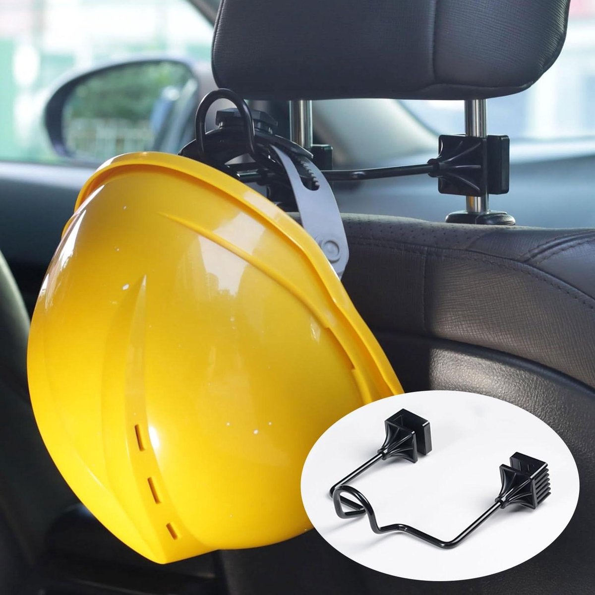 Helmhouder Vrachtwagen - Pettenhanger Auto - Helm Opbergen - Roestvrij Staal - 17.1 x 16.5 x 6.4 cm - Zwart
