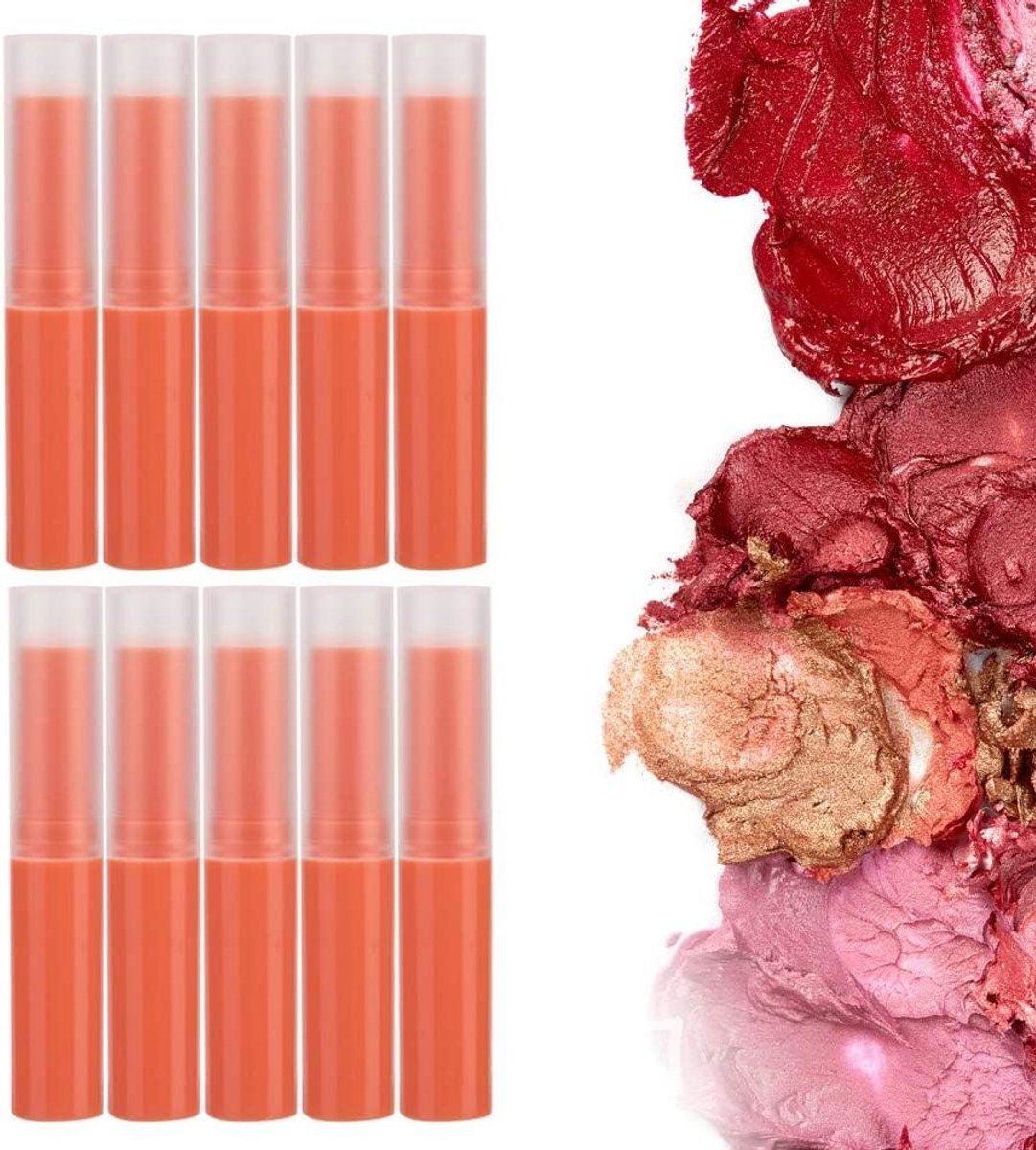 Lege Lippenbalsem Tubes - Lipgloss Containers - Zelf Make-up Maken - Brede Flesmond - 10 Stuks - Oranje