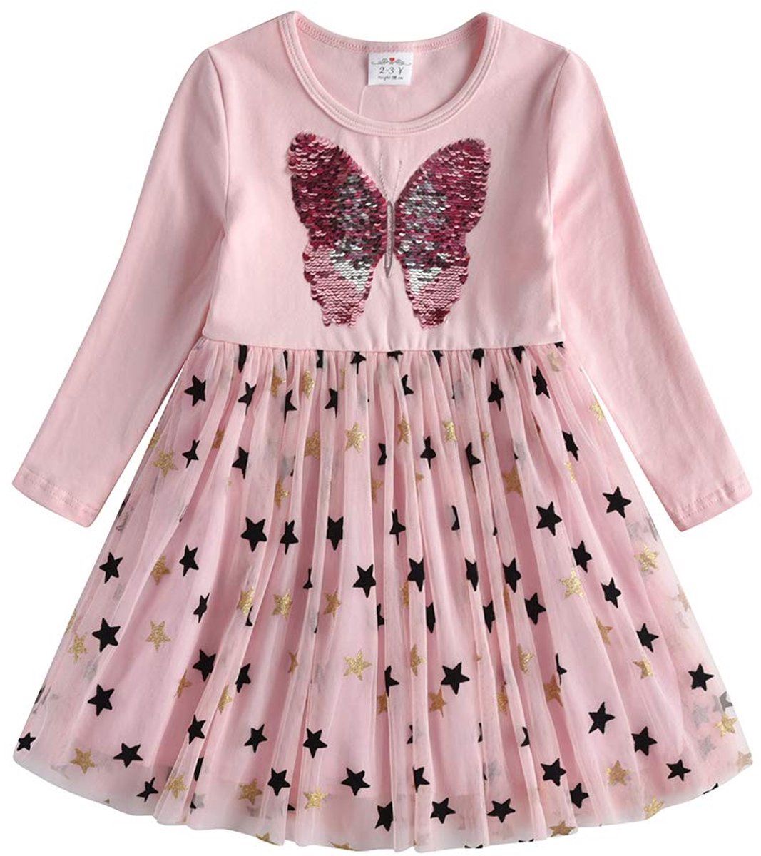 SnelShoppen - Meisjesjurken Eenhoornjurk voor Kinderen, Tule Prinsessenjurk, Lente Zomer Kleding Maat 2-8 Jaren, Feestjurk voor Meisjes 6-7 Jaar