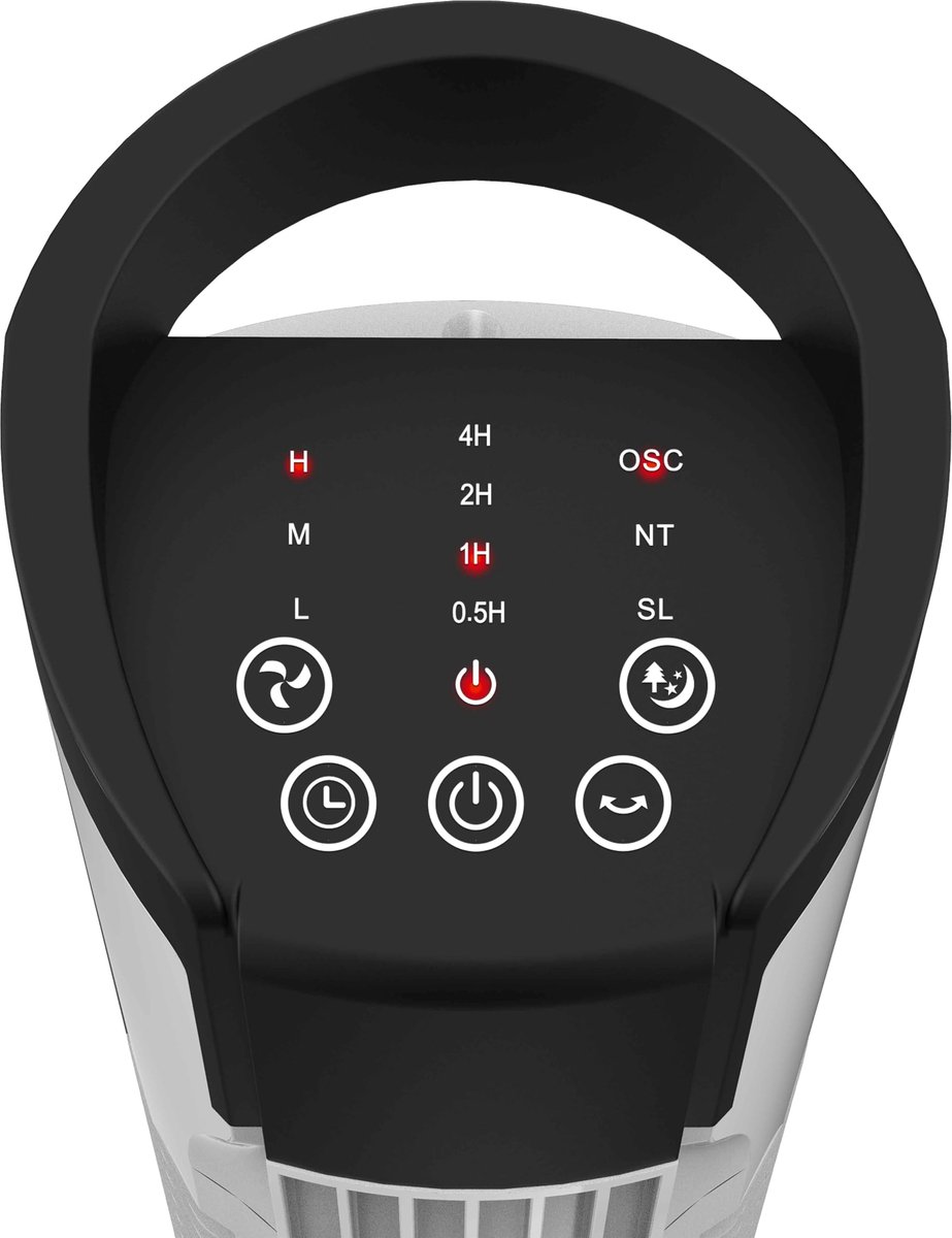 SnelShoppen - Torenventilator 50 Watt met Touch-paneel, 3 Modi en 3 Snelheden, Wit, Afstandsbediening - Perfect voor Thuis, Kantoor, Camping en Tuin