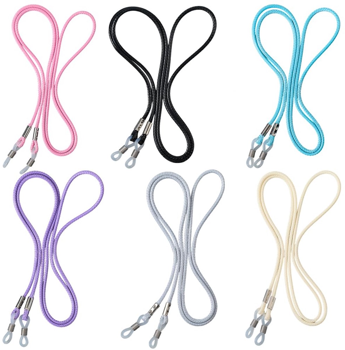 Dailygoods - 6 Stks Wax Draad Brillen Ketting - Universele Eyewear Keeper Strap