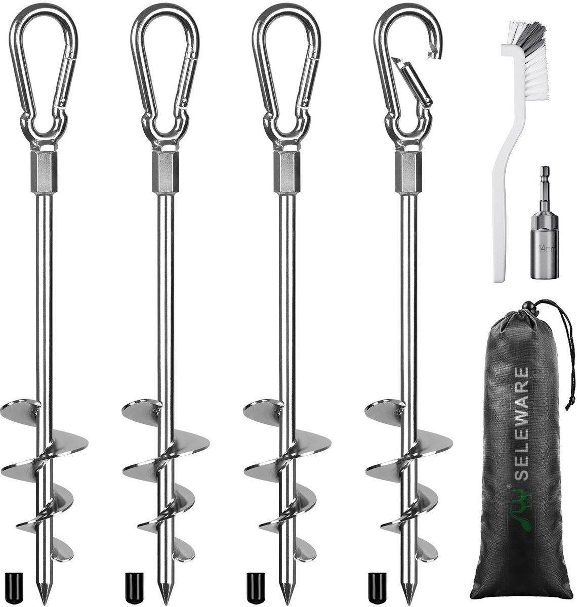 Dailygoods - Sterke Tentharingen Grondankers Set van 4 voor Camping