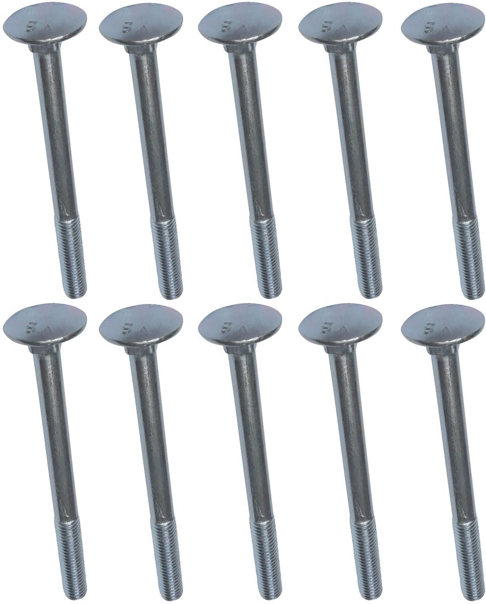 Dailygoods - Set van 10 slee schroeven M5x60mm met vierkante kraag