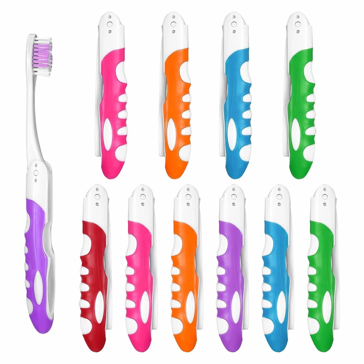 Dailygoods - 12 Stuks Inklapbare Reis-Tandenborstel - Draagbare Tandenborstel voor Volwassenen