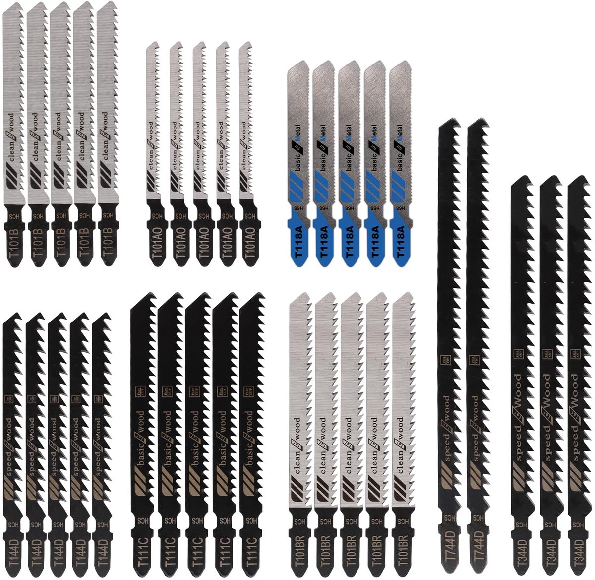 Dailygoods - Set van 35 Decoupeerzaag Bladen - Geschikt voor Hout en Metaal
