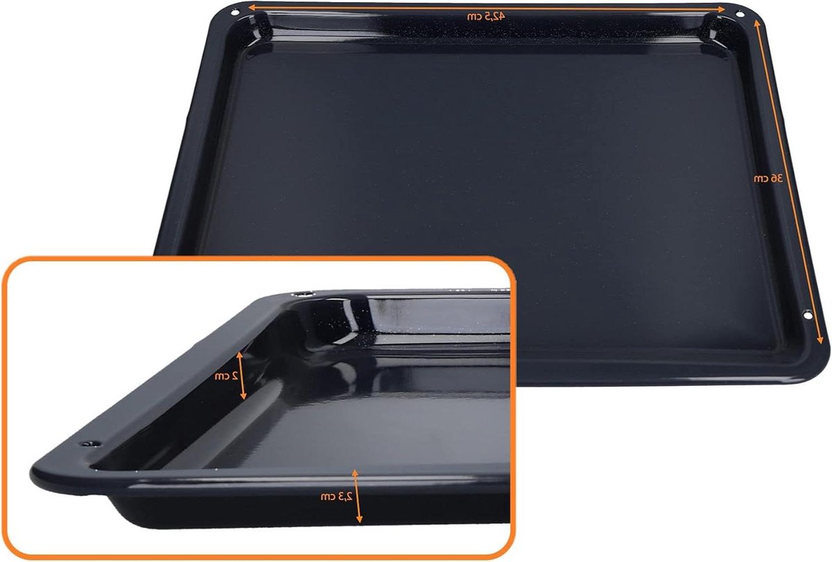 Oven Bakplaat Apparaat Accessoire Bakken in Oven Originele Pasvorm 42.5x36cm Zwart
