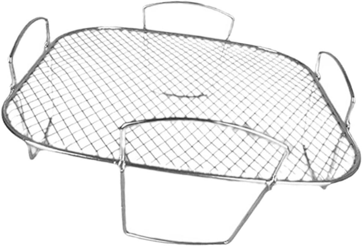 Airfryer Grillrek - Stoomrek Rooster - Koken en Grillen - Roestvrij Staal - 20.5 x 20.5 x 9 cm - Zilver