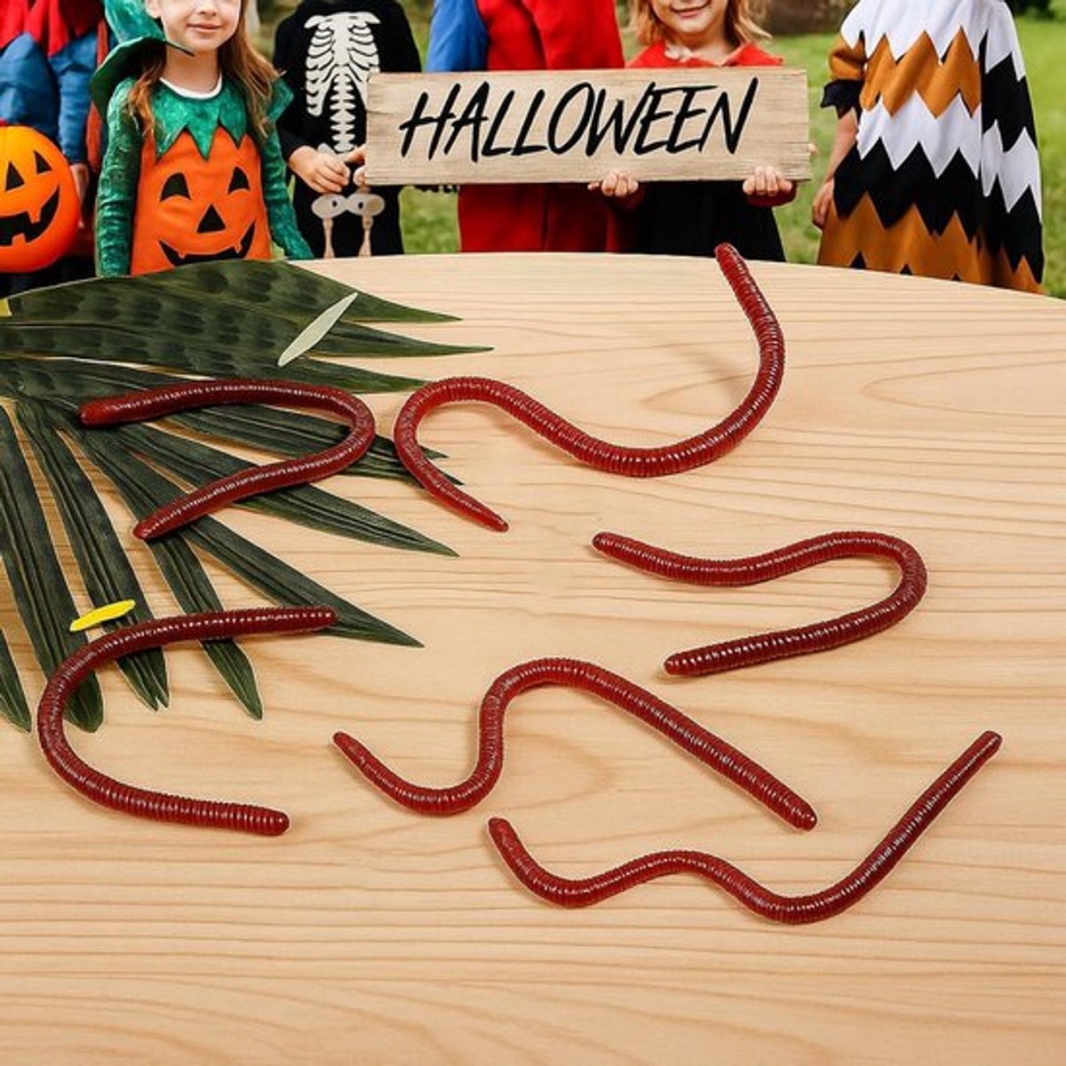 Kunstmatige regenwormen - Griezelige accessoires - Halloween decoratie.