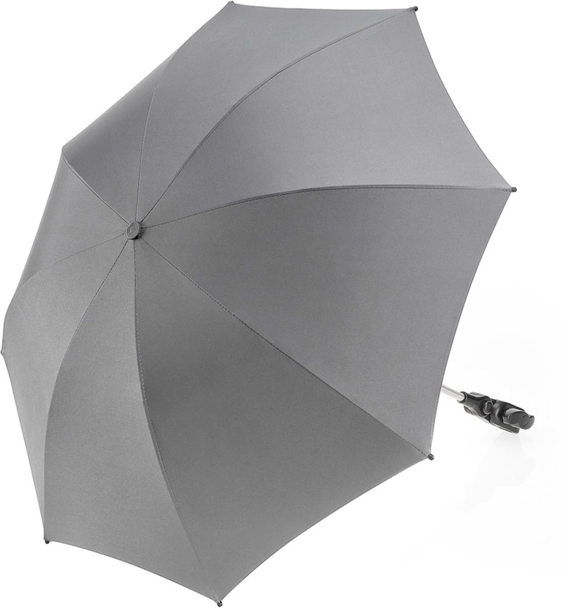 SnelShoppen - Zamboo Baby Parasol/Paraplu voor Kinderwagen - UV-Zonbescherming - Diameter 73 cm - Universele Klem voor Rond of Ovaal Frame - Grijs - I