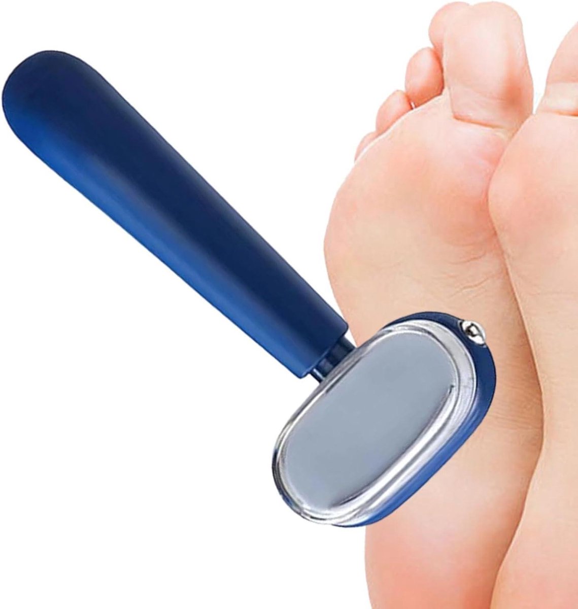 Voetrasp - Voetvijl Pedicure Tool - Eelt Verwijderen - Dubbelzijdig Polijsten - 5.5 x 2.5 x 11.5 cm - Wit Blauw
