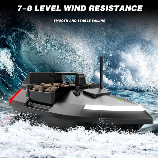 RC Voerboot - Visaasboot Visboot - Vissen met aas - GPS positionering - 31 cm - Zwart — afbeelding 2