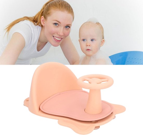 Babybadzitje - Badkuipstoel baby - Veilig Baden - Met Rugleuning - Universele Maat - Roze — afbeelding 2