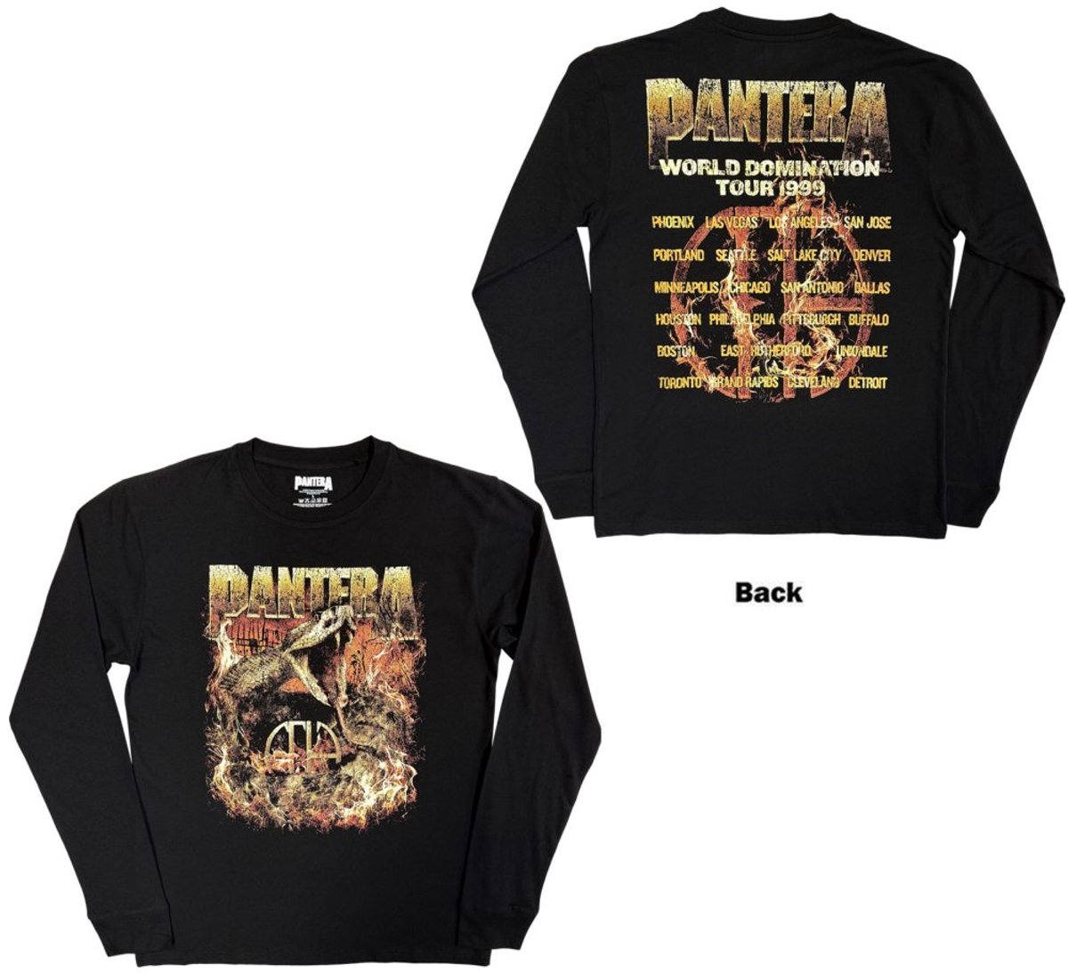 Pantera - World Domination Tour Longsleeve shirt - L - Zwart