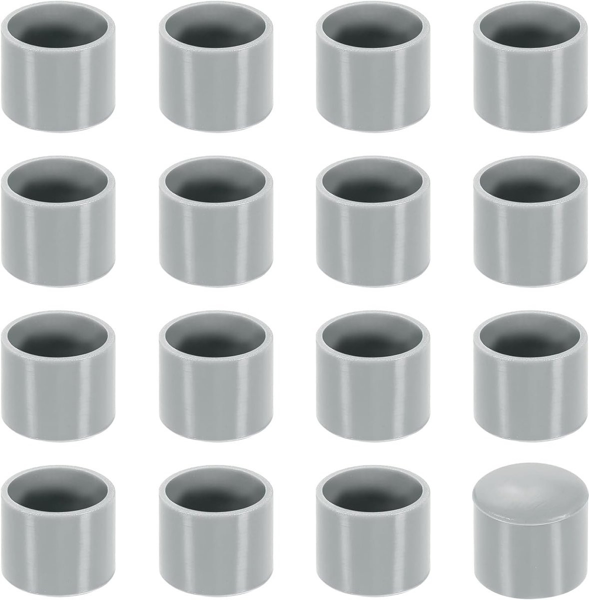 Stoelpootdoppen - Grijs - 16 mm - Antislip PVC - Voor Meubels