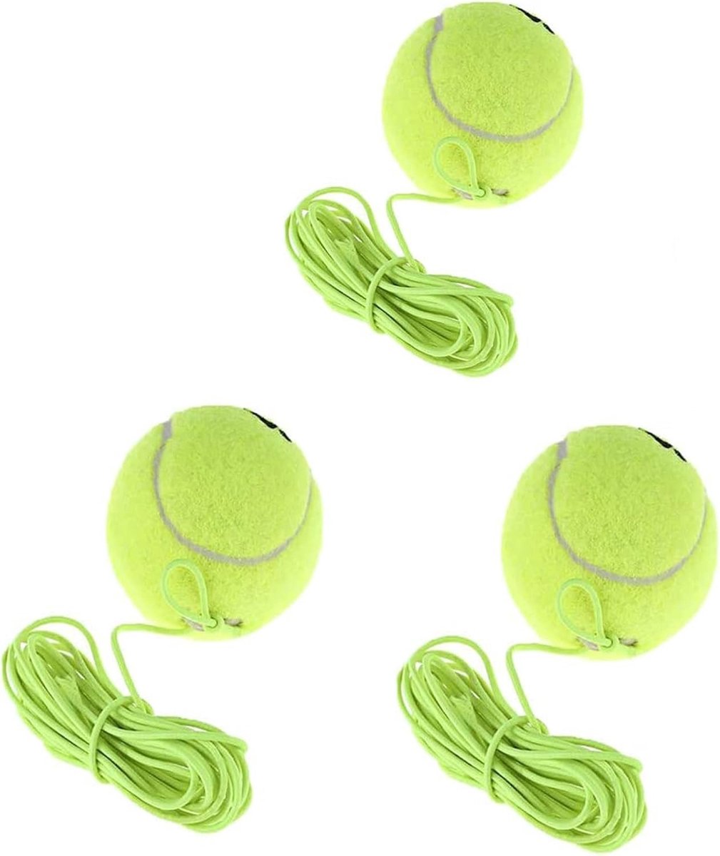 Tennisbal met Koord - Groen - 64 mm - Duurzaam Rubber en Vilt - Voor Tennistraining