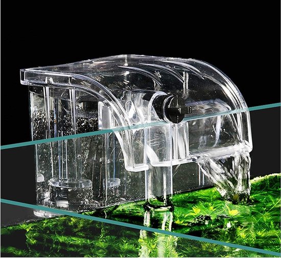 Buitenfilter voor Aquarium - Zwart - 380 l/u - Hangend Ontwerp met Watervalfilter - Voor Vijvers en Aquaria