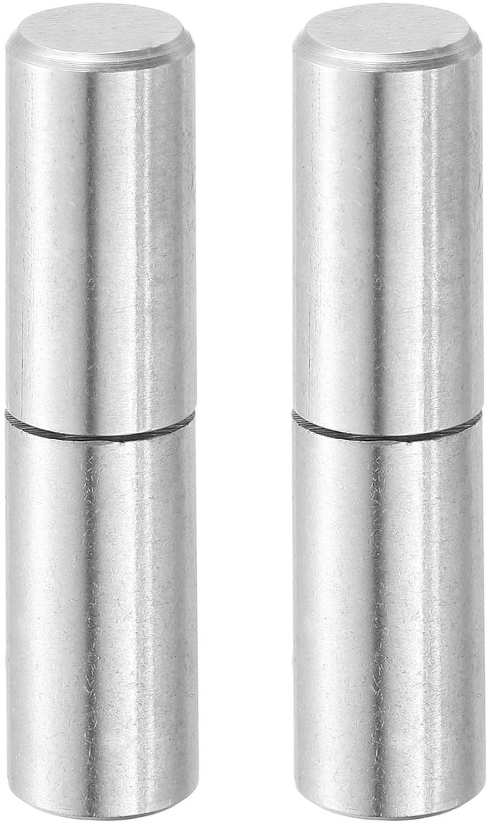 Twee scharnieren voor lassen, 60 x 14 mm, roestvrij staal, voor deuren en poorten