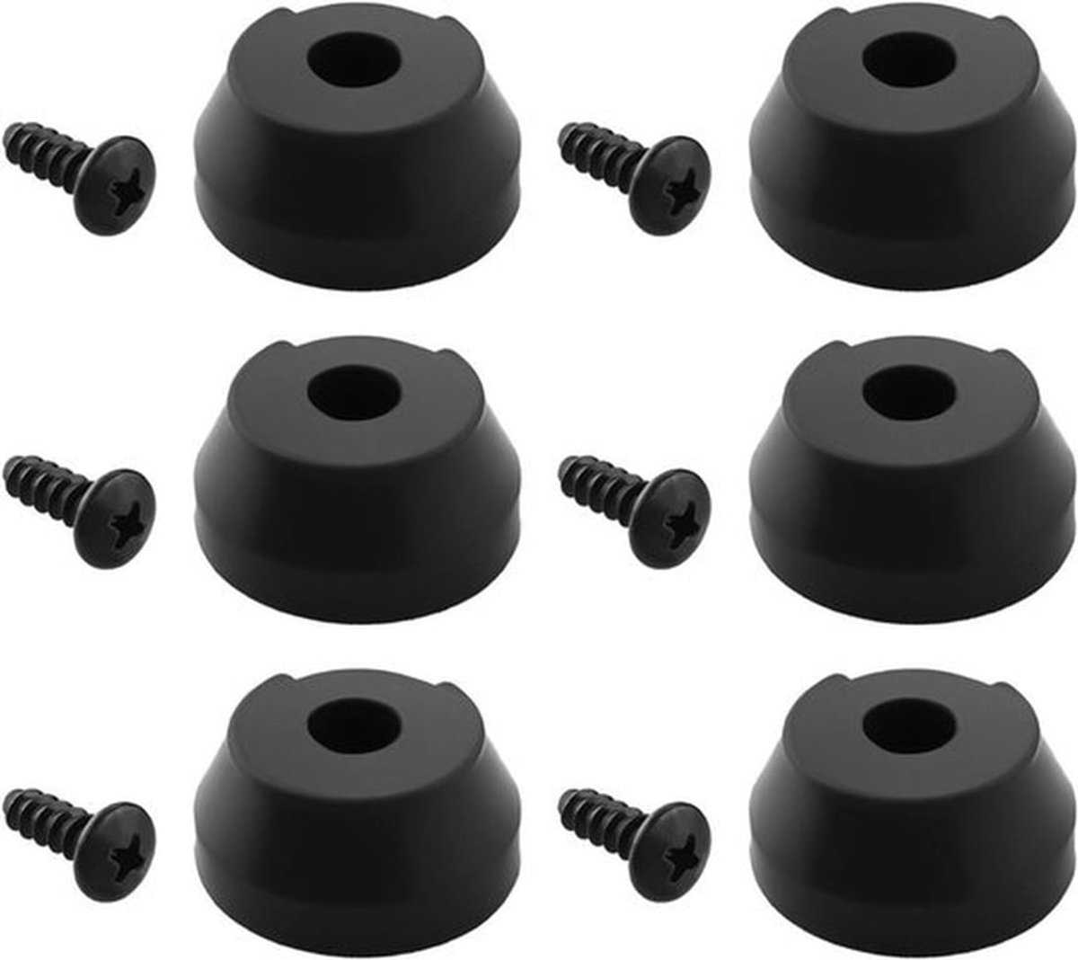 Ingeschroefbare Rubber Cane Tips - Vervangingen - 6 stuks - Compatibel met Wandelstokken - Hurrycane Freedom Edition - Schroeven