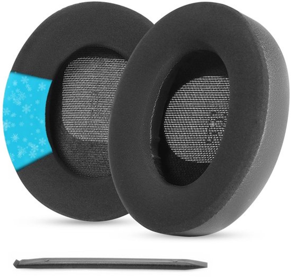 Vervangende oorkussens voor koelgel, compatibel met QuietComfort Ultra hoofdtelefoon, oorkussens met ademende ijszijde, traagschuim, oorkussentjes (zwart)