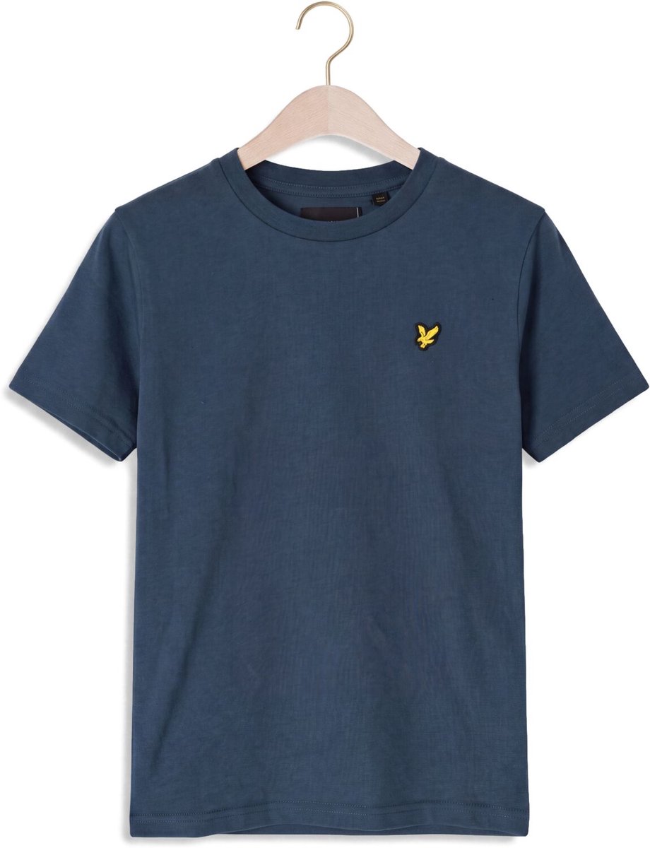 Lyle & Scott Plain T-shirt Polo's & T-shirts Jongens - Polo shirt - Donkerblauw - Maat 128/134