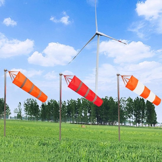 Windzak - Windmeter Windvaan - Windrichting Meten - Hoge Zichtbaarheid - 80 cm - Rood Wit — afbeelding 2