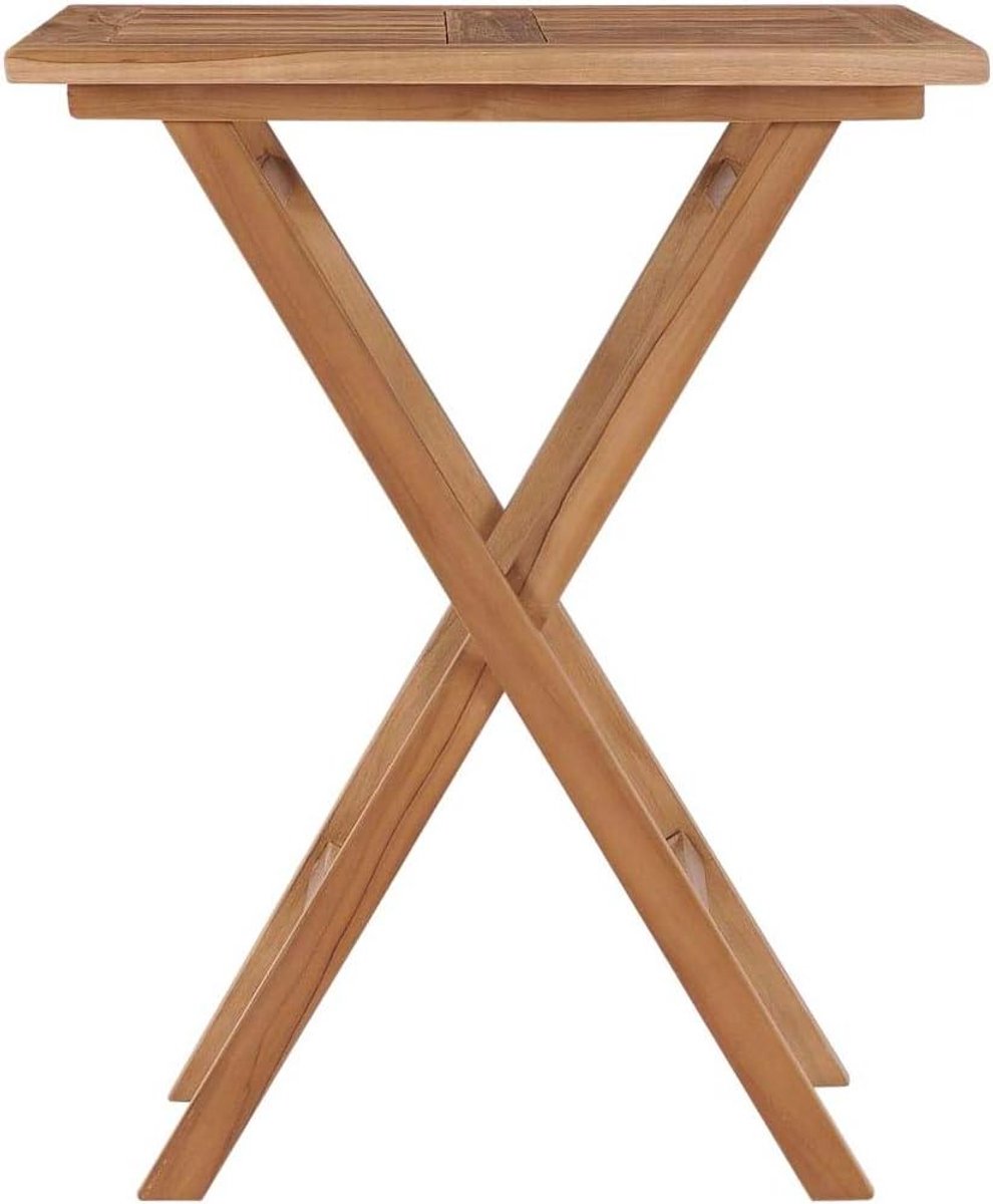 Houten tuintafel - Inklapbare tafel - Buiten genieten - Weerbestendig teakhout - 60 x 60 x 75 cm - Houtkleur