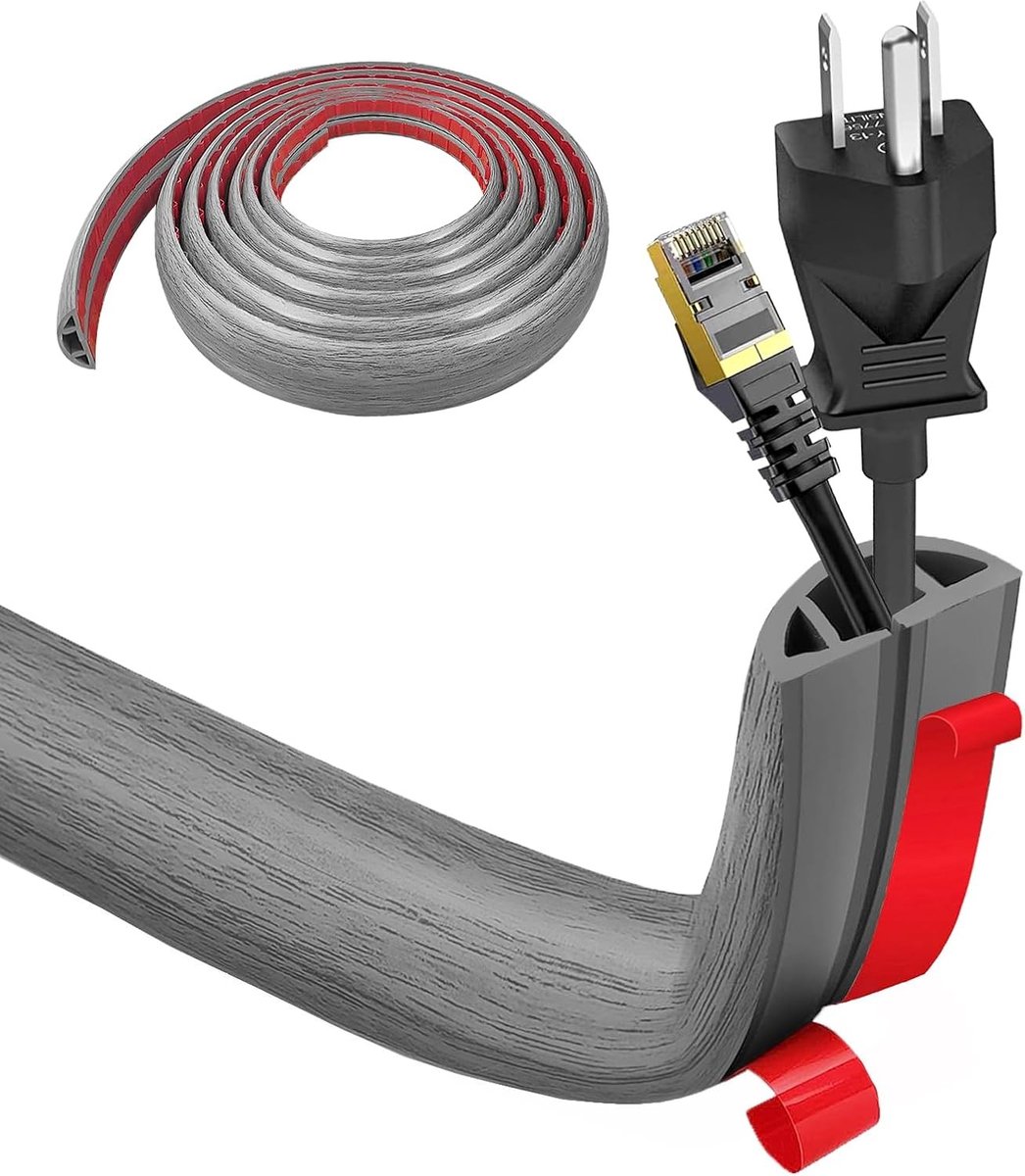 Kabelgoot Zelfklevend - Houtnerf - 3 cm x 5 m - Flexibele PVC Kabelafdekking voor Kabelbeveiliging - Voor Thuis en Kantoor
