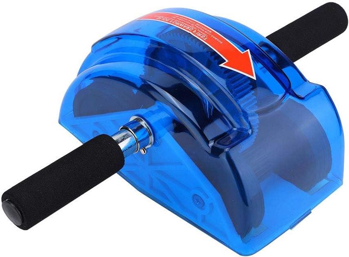 Buikspieroefeningen Wiel - Buikroller Kernroller - Kernkracht Trainen - Vier Wielen Ontwerp - 40 cm Lengte - Blauw