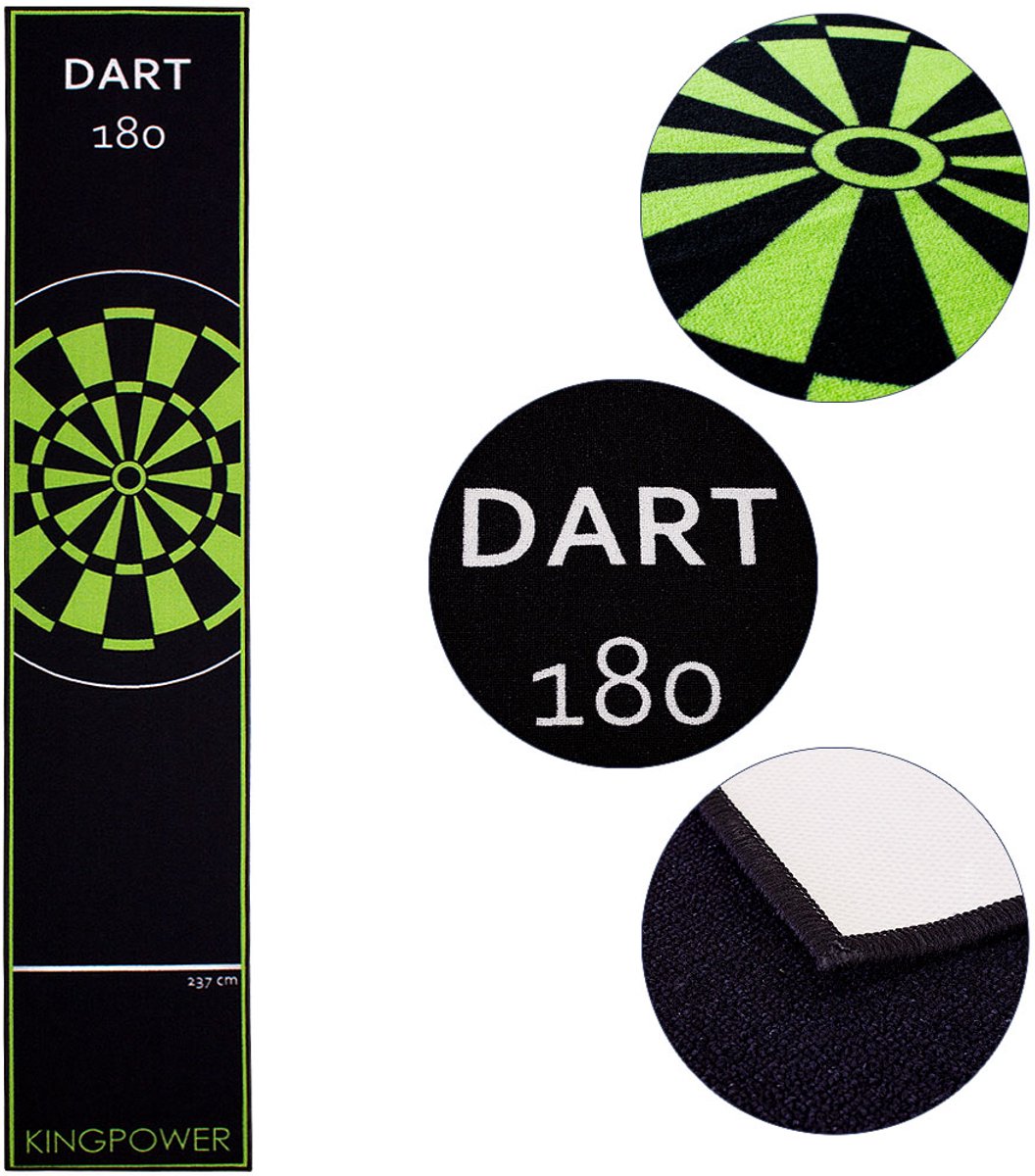 Kingpower Dart Mat Dart Tapijt Toernooimat Afvoerlijn Vloerbescherming Accessoires Darts Dartbord Dartbord 2 maten 237cm en 290cm verschillende designs