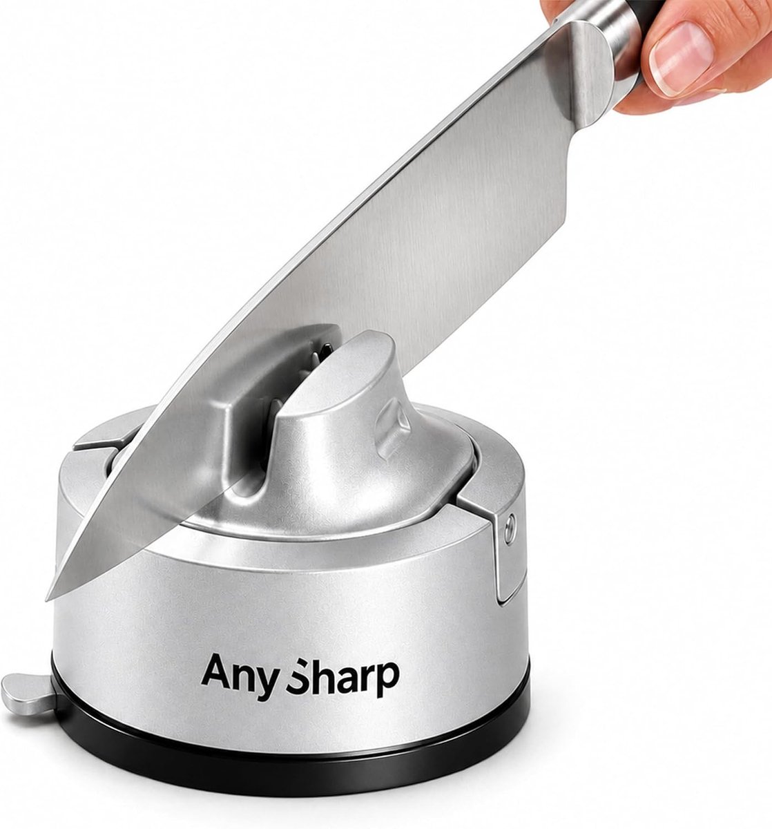 Elektrische messenslijper - Zilver - Compact - Handsfree Veilig Slijpen - Voor Alle Keukenmessen
