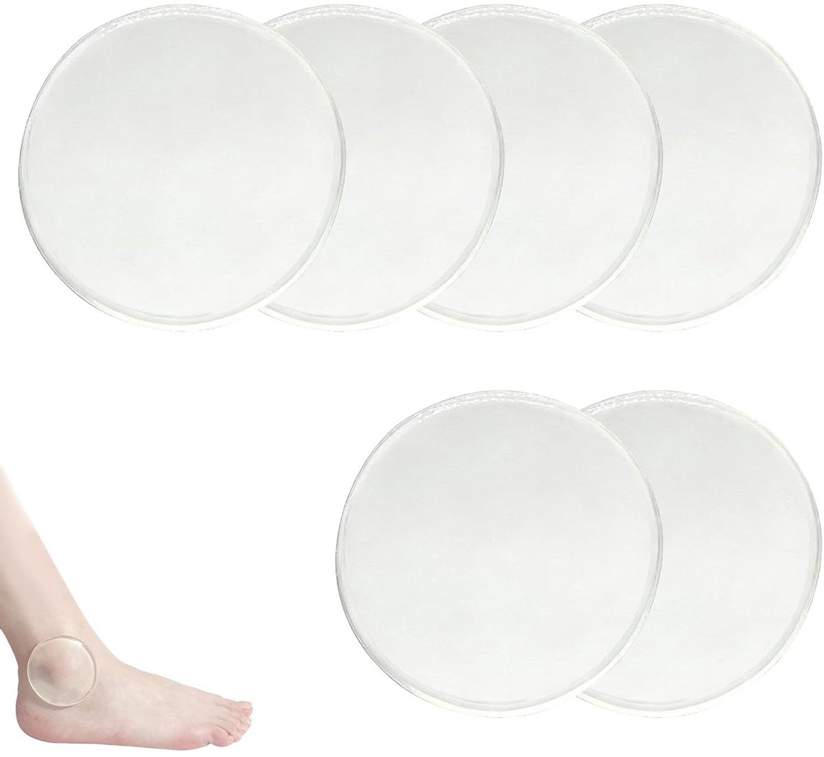 Enkelbescherming Gelpads - Siliconen Enkelpads - Pijnverlichting Enkels - Huidvriendelijk Siliconen - 6 stuks - Transparant