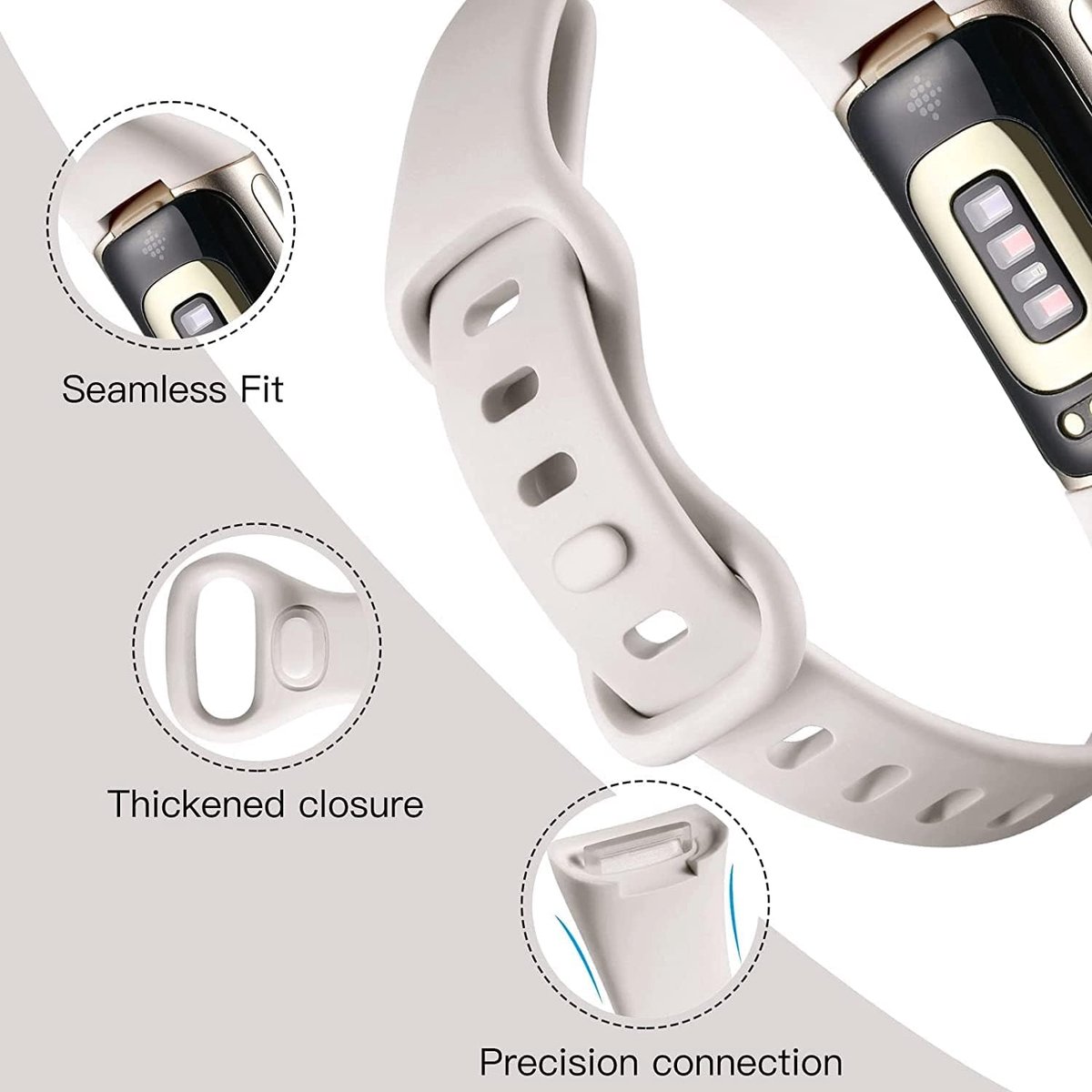 Sportband Fitbit Charge 5 - Vervangende polsband - Fitness Tracker - Zacht siliconen materiaal - Niet gespecificeerd - Niet gespecificeerd thumbnail 2