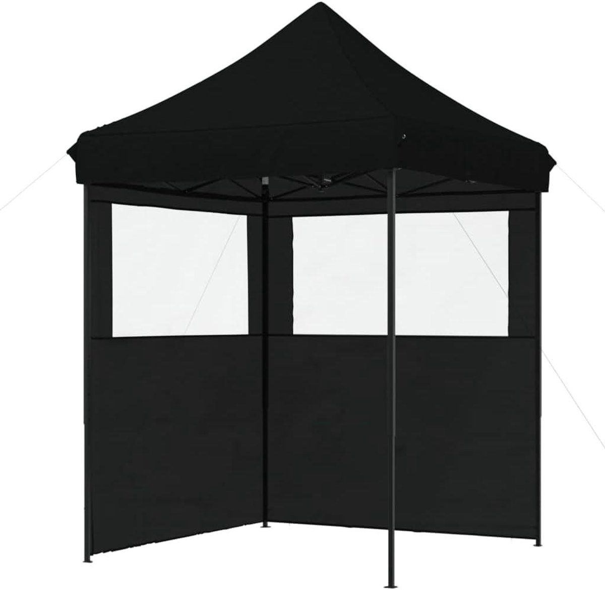 Pop-up Partytent - Opvouwbare Tent - Buitenfeesten Organiseren - Met 2 Zijwanden - 200 x 200 cm - Zwart