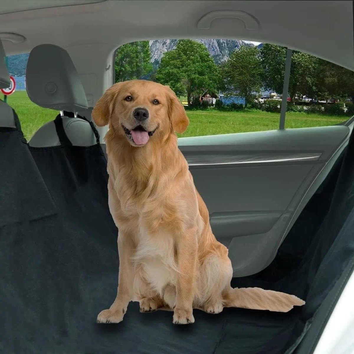 Hondenmand auto - Zwart - Universele Autodeken Achterbank - Waterafstotend en Krasbestendig - Voor Honden
