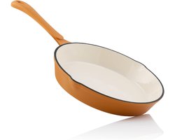 Gietijzeren Braadpan - Stoofpan Koekenpan - Mals Vlees Bereiden - Met Twee Uitschenk Tuiten - 24 cm…