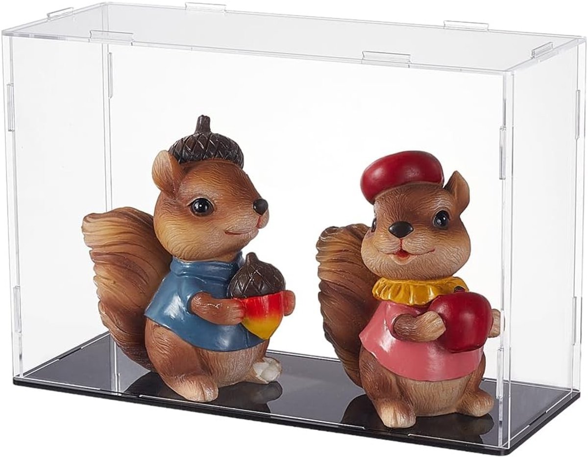 Acryl Display Case 25 x 9 x 17 cm, Model Display Case met Rubber, Transparante Wanddisplay voor Minifiguren en Verzamelobjecten, Ideaal voor Collectie en Presentatie