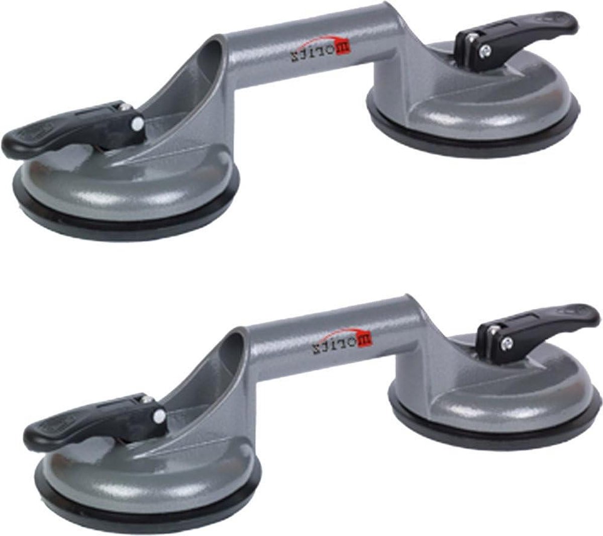 Zuignappen Set - Vacuüm Lifters - Gladde Oppervlakken Verplaatsen - Robuust Aluminium Huis - 2 Stuks - Multicolor