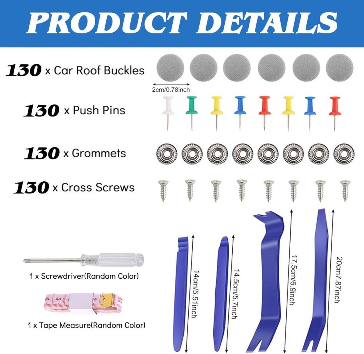 Complete Reparatieset voor Autodaken - 135 Stuks Universele Rivets voor Dakbekleding en Lijm