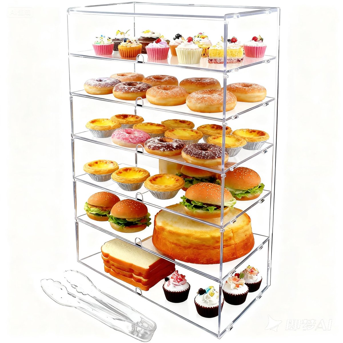 Omgoods - 6-Laags Duidelijke Bakkerij Display Case van PETG